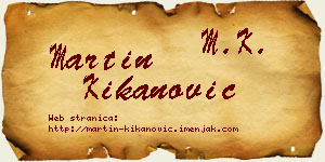 Martin Kikanović vizit kartica